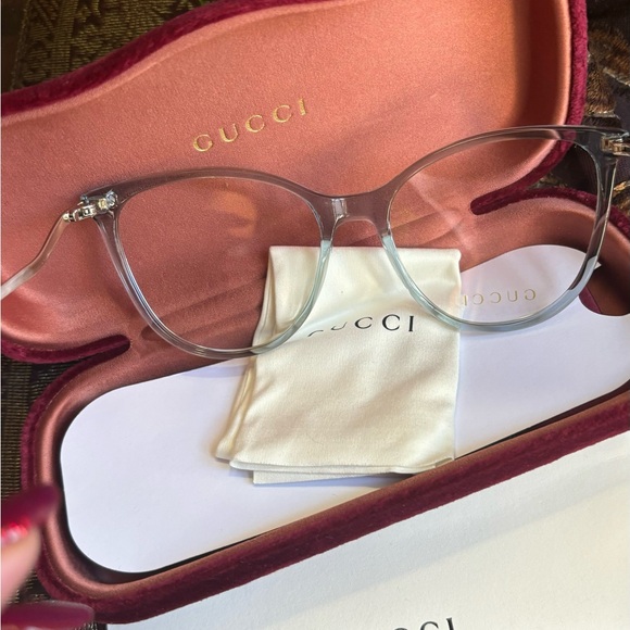 Authentic GUCCI 53mm Semi cat eye Acetate/Metal Optical Glasses New🔥 - Picture 7 of 11